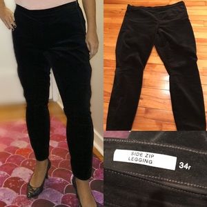Gap velvet-feel side zip leggings
